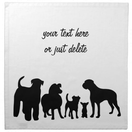 Dogs breed group silhouette custom table napkin