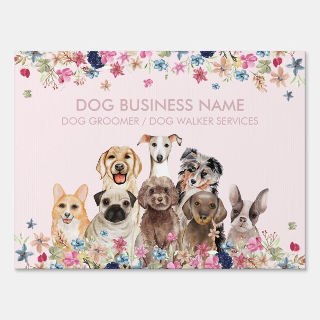Dogs Breeds pet shop boho chic Sign