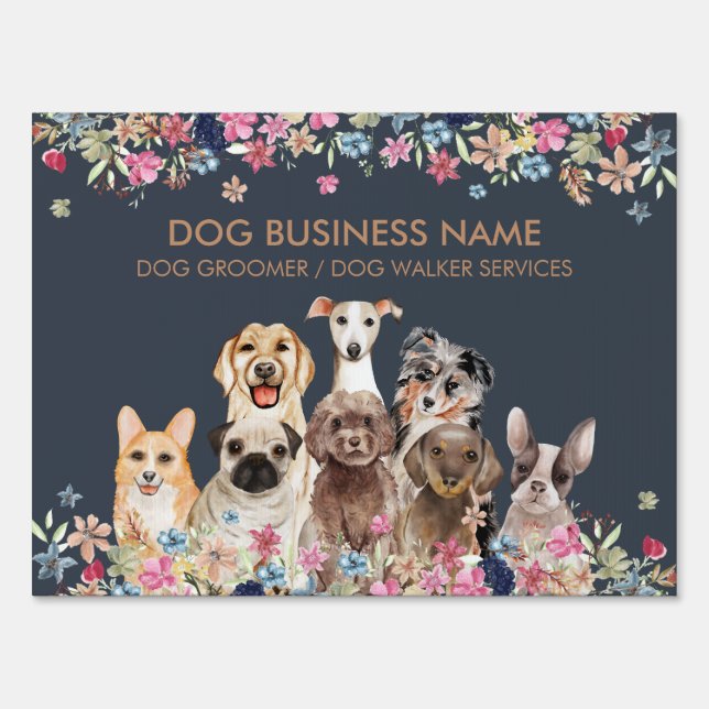 Dogs Breeds pet shop Sign (Front)