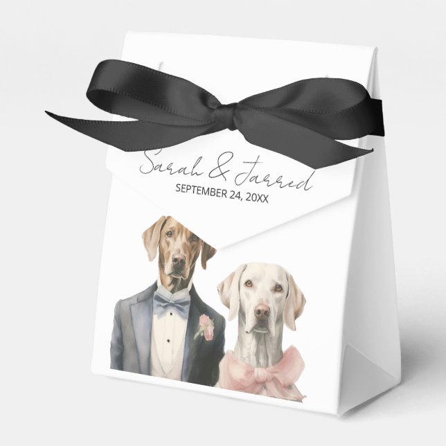 Dogs Bride & Groom Wedding Favor Boxes (Front Side)