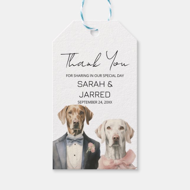 Dogs Bride & Groom Wedding Gift Tags (Front)