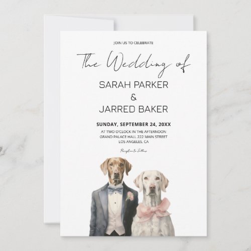 Dogs Bride  Groom Wedding Invitation