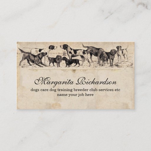 Customizable dogs business cards