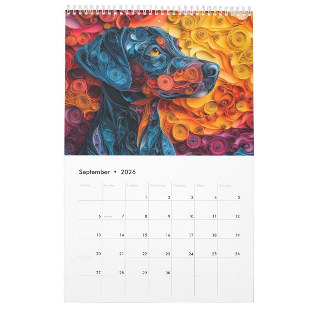 Dogs Calendar (Sep 2026)