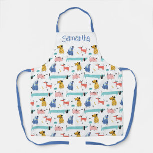 Dogs Cartoon Style Personalized Apron