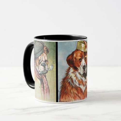 Dogs cartoon triptych mug
