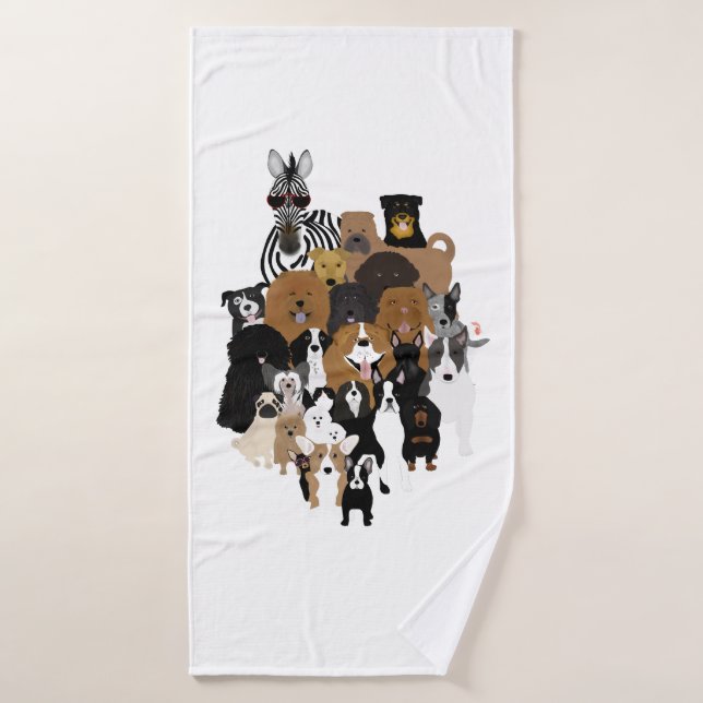Dogs, Cat, Chicken, Zebra Towel Set (Bath Towel)