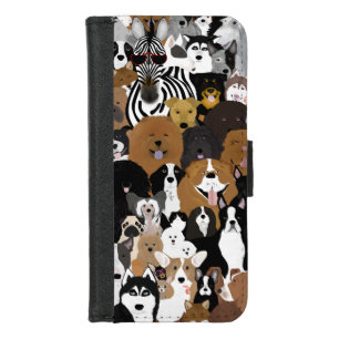 Dogs, Cat, Chicken, Zebra Wallet Phone Case