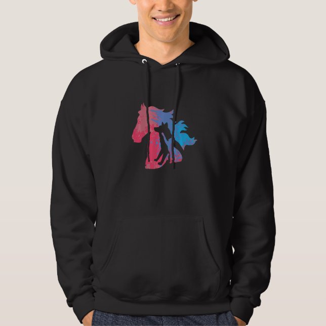 Dogs cats and horses pets design for animal protec hoodie (Front)