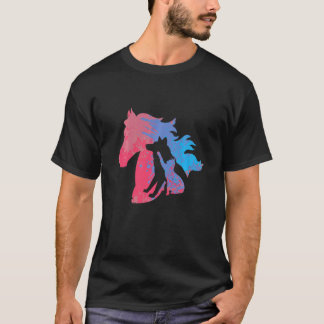 Dogs cats and horses pets design for animal protec T-Shirt
