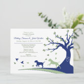 Dogs Chasing Birds Couple's Shower Invitation (Standing Front)