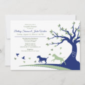 Dogs Chasing Birds Couple's Shower Invitation (Front)