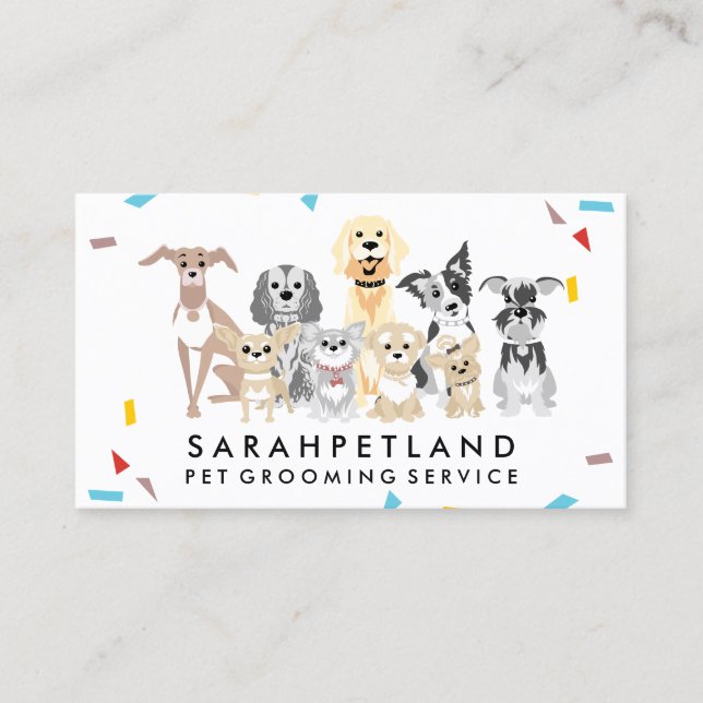 Dogs Chihuahua Collie Golden retriever terrier Business Card (Front)