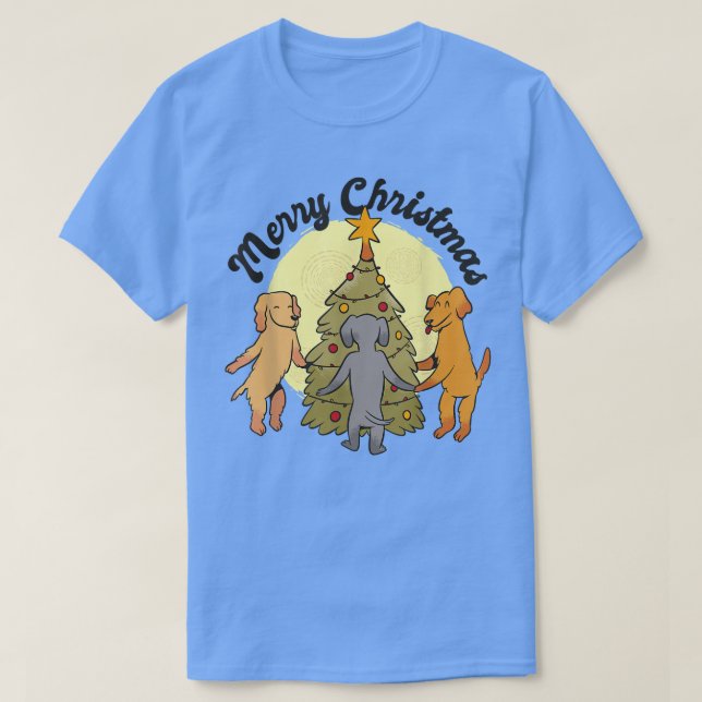 Dogs Christmas tree decorations Cool cartoon toppe T-Shirt (Design Front)