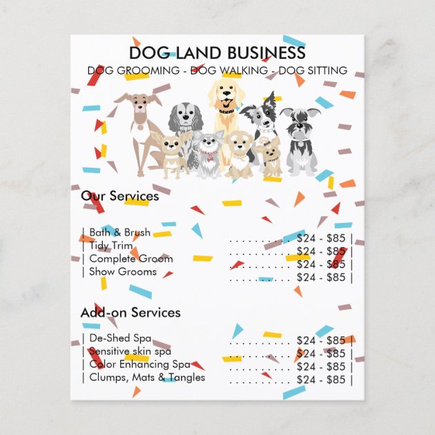 Dogs confetti rainbow flyer