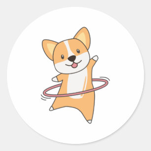 Dogs Corgi The Hullern Sport Cute Dog Funny Classic Round Sticker