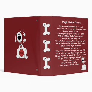 Dogs Daily Diary Funny Animal 3 Ring Binder