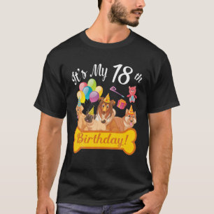 Dogs Dancing Together It's My 18Th Birthday Happy T-Shirt