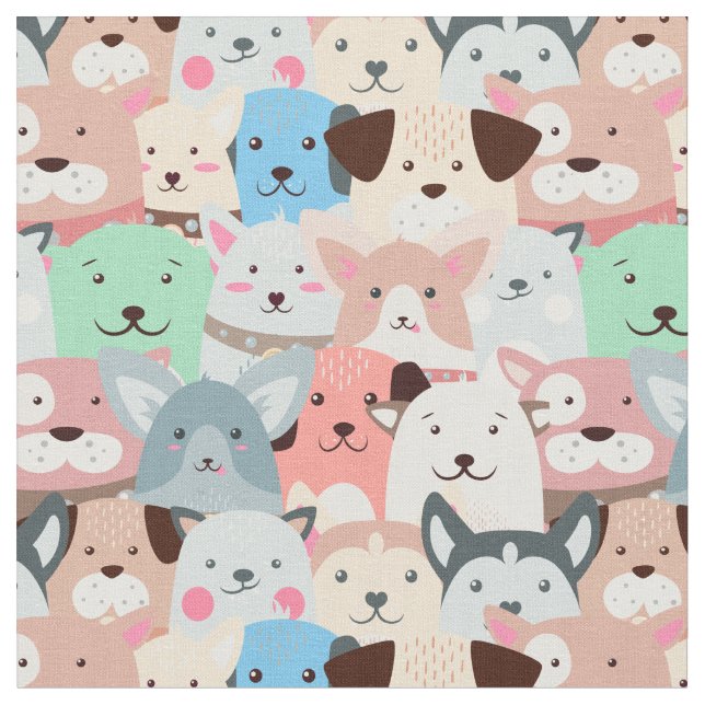 Dogs Design Fabric (Close Up)