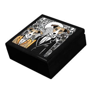 Dogs Design Wooden Jewelry Keepsake Box