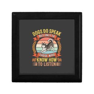 Dogs Do Speak Vintage Dog Lover Quote Gift Box