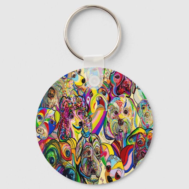 Dogs, Dogs, DOGS! Keychain (Front)