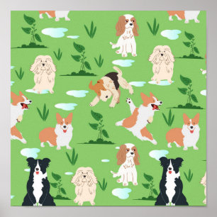 Dogs Doodle Poster
