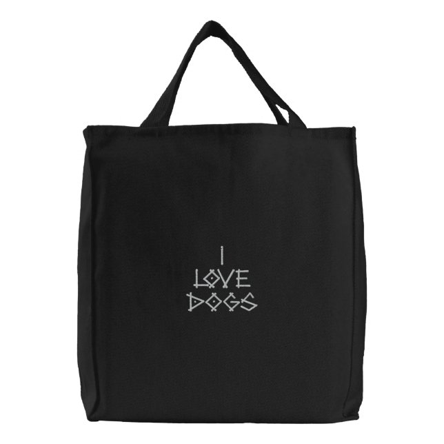 DOGS EMBROIDERED TOTE BAG (Front)