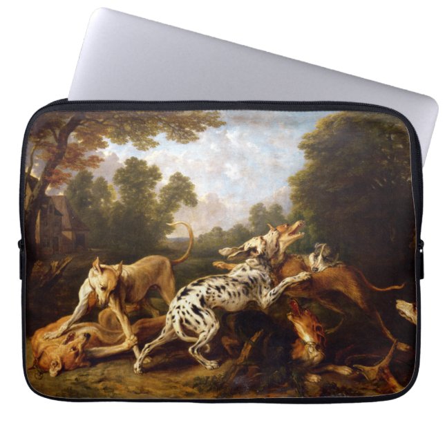 Dogs Fighting (by Frans Snyders) Laptop Sleeve (Front)