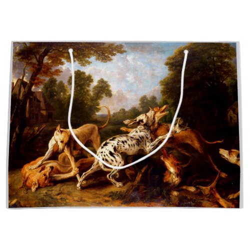 Dogs Fighting by Frans Snyders Large Gift Bag