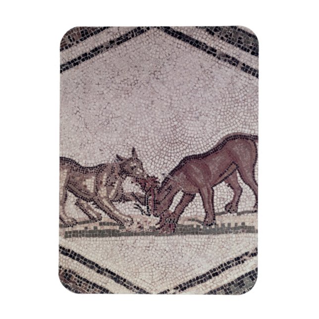 Dogs Fighting for a Bird, Roman, 2nd-3rd century ( Magnet (Vertical)