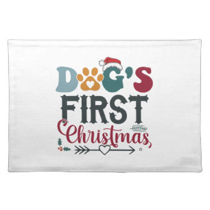 Dog's First Christmas Cloth Placemat