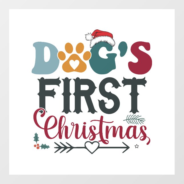 Dog's First Christmas Floor Decals (Front)