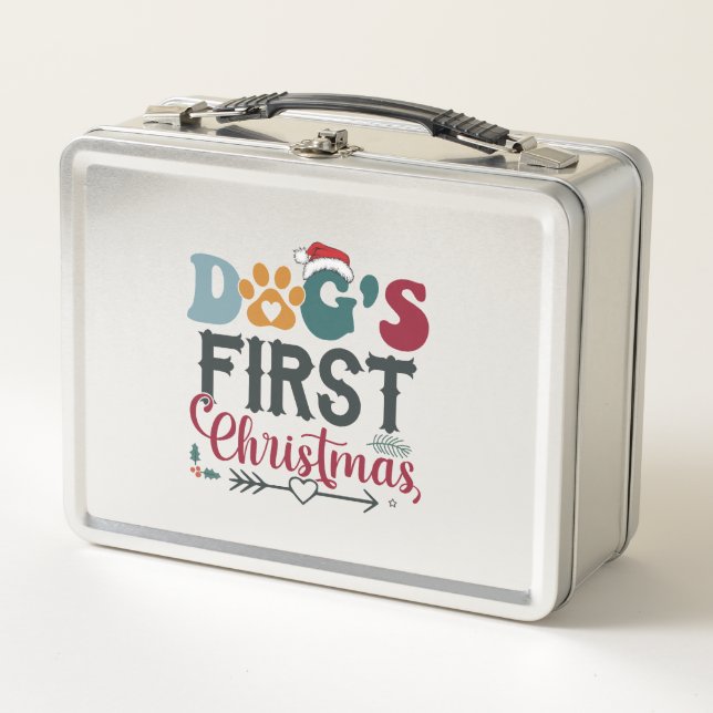 Dog's First Christmas Metal Lunch Box (Front)