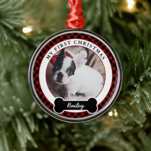 Dog's First Christmas Metal Ornament