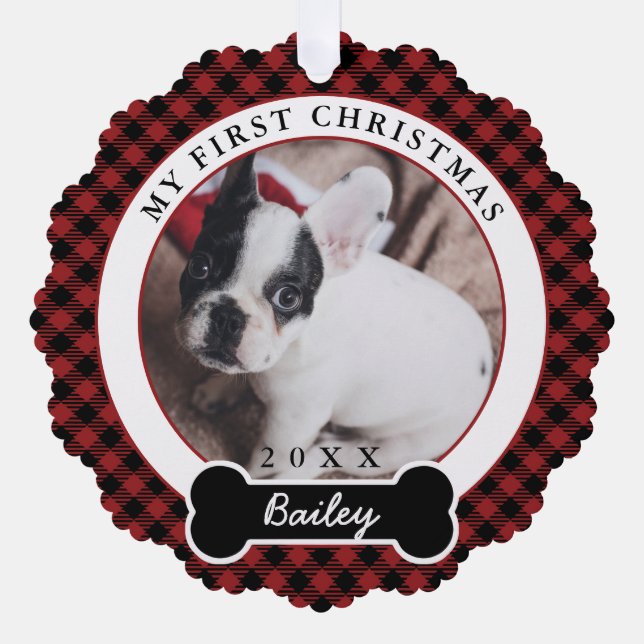 Dog's First Christmas Ornament Card (Front)