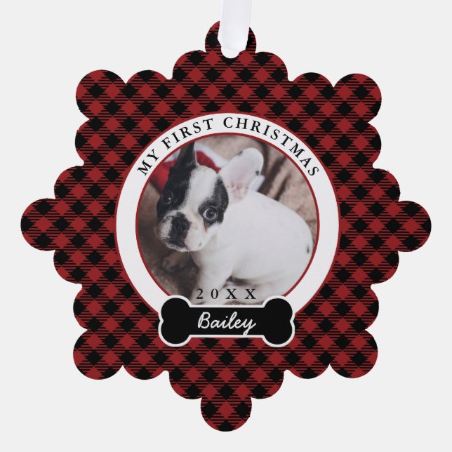 Dog's First Christmas Ornament Card (Front)