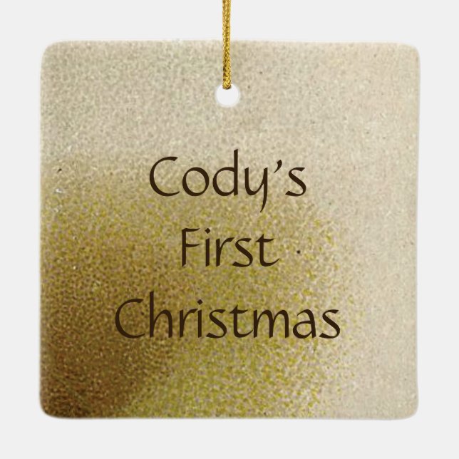 Dog's First Christmas Ornament Customizable (Back)