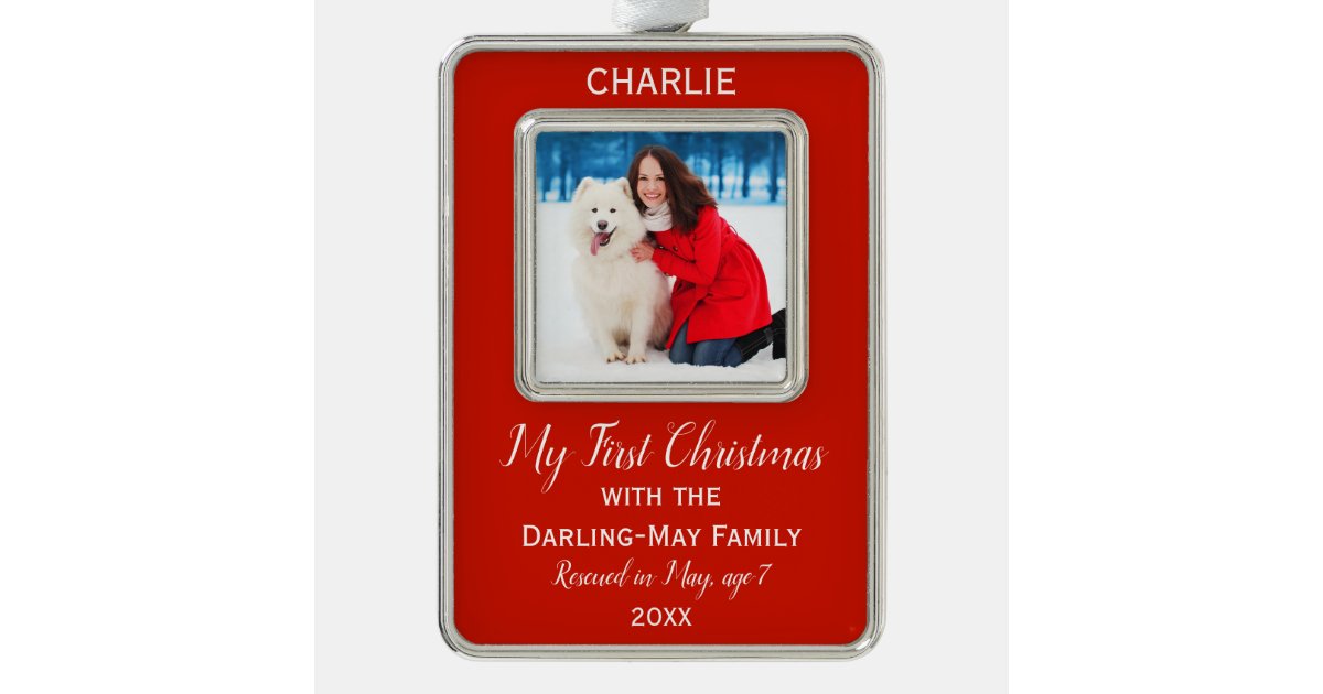 Dogs First Christmas Personalized Photo Keepsake Christmas Ornament ...