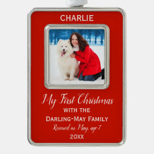 Dogs First Christmas Personalized Photo Keepsake Ornament
