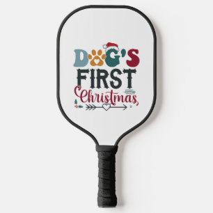 Dog's First Christmas Pickleball Paddle