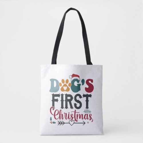 Dogs First Christmas Tote Bag