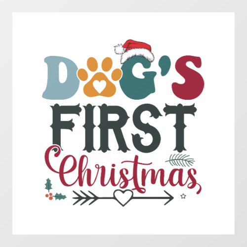 Dogs First Christmas Wall Decal