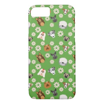 Dogs & Flowers Iphone 8/7 Case by FashionPhones at Zazzle