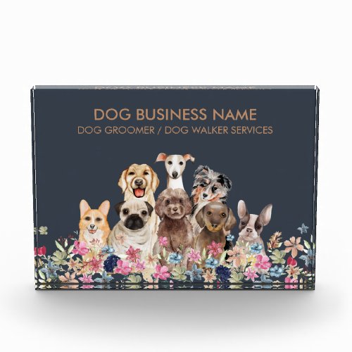 Dogs Flowers Modern  Acrylic Award