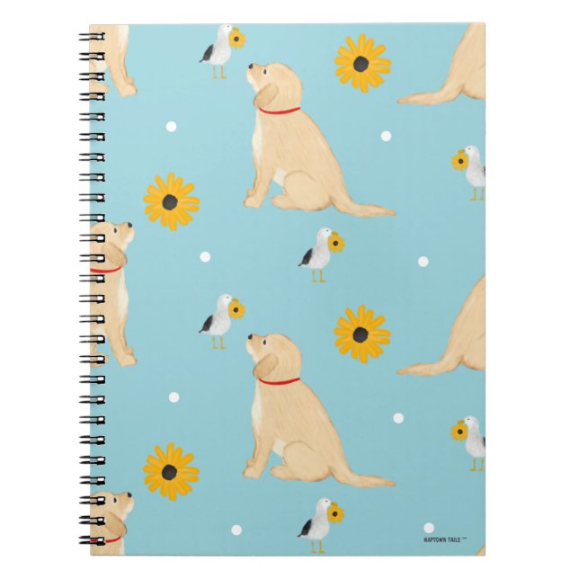 Dogs, Flowers, Seagulls Spiral Notebook (Front)