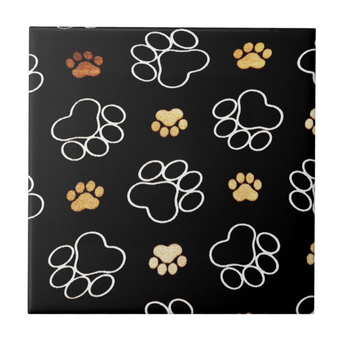 Dogs footsteps patterns ceramic tile