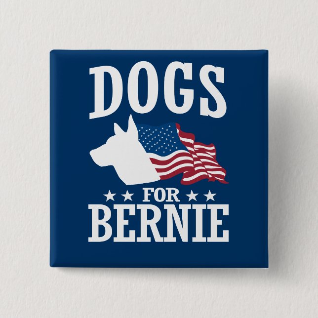 DOGS FOR BERNIE SANDERS BUTTON (Front)