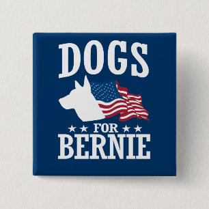 DOGS FOR BERNIE SANDERS BUTTON