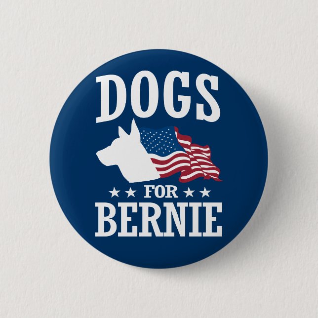 DOGS FOR BERNIE SANDERS BUTTON (Front)